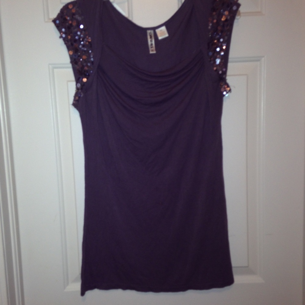 Sequins Gray Top